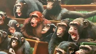 Újra látható Banksy csimpánz-parlamentje