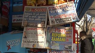 Kiosque à journaux à Ankara, le 01/04/2019