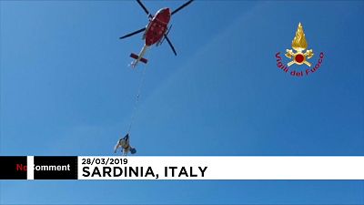 Sardegna, mucca salvata dall'elicottero dei VdF