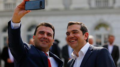 Greece and North Macedonia make peace with selfies and air pact 