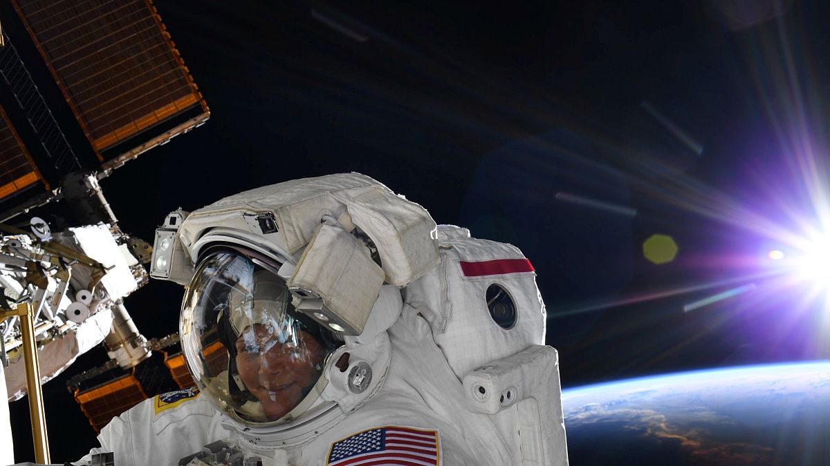 NASA astronaut Anne McClain during a spacewalk form the ISS