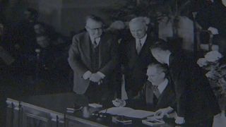 12 European and North American nations signed the North Atlantic Treaty