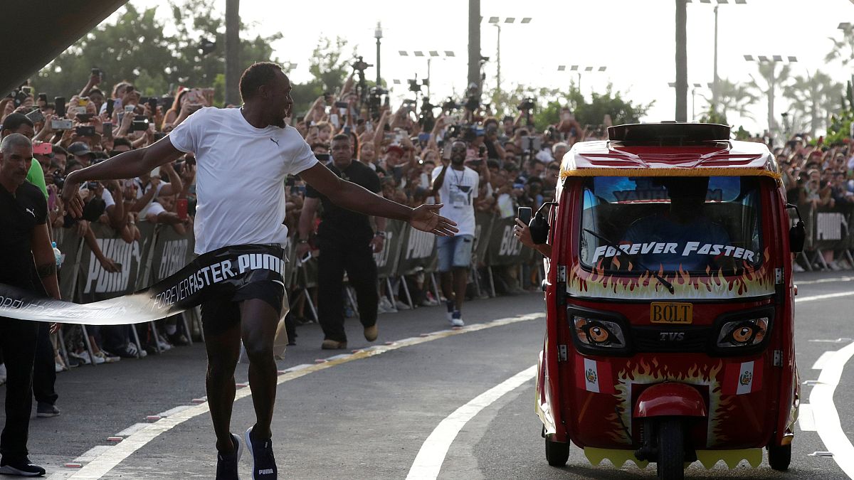 Video: Usain Bolt gösteri yarışında triportöre fark attı