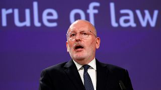 Timmermans at a news conference in Brussels 