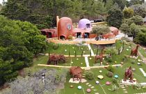 The Flintstones homage house has become a local visitors' attarction
