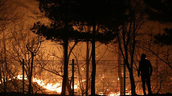 Otthonok égtek porrá Dél-Koreában Otthonok égtek porrá Dél-Koreában