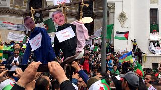 محتجون في العاصمة الجزائر يوم الجمعة