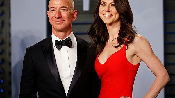 Amazon CEO Jeff Bezos and MacKenzie Bezos Amazon CEO Jeff Bezos and MacKenzie Bezos