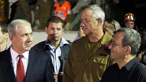 İsrail Başbakanı Netanyahu, eski Genelkurmay Başkanı Benny Gantz İsrail Başbakanı Netanyahu, eski Genelkurmay Başkanı Benny Gantz