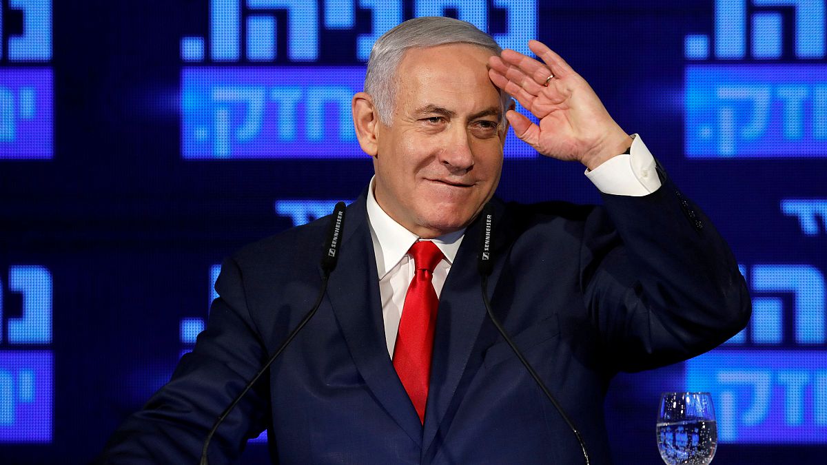 Israeli PM Benjamin Netanyahu delivers speech on his election campaign