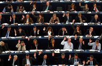Abgeordnete des Europäischen Parlaments stimmen in Straßburg ab