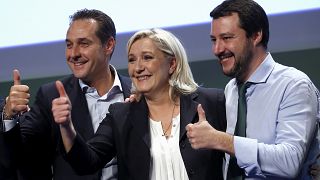 Heinz-Christian Strache, Marine Le Pen et Matteo Salvini