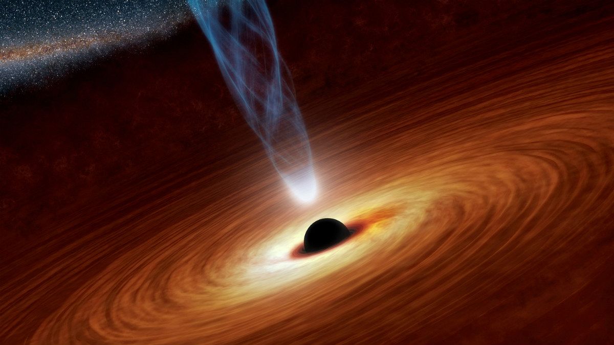 تصویر انتزاعی از سیاهچاله