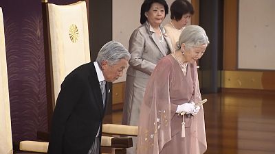 Japan's Emperor Akihito and Empress Michiko celebrate their 60th wedding anniversary
