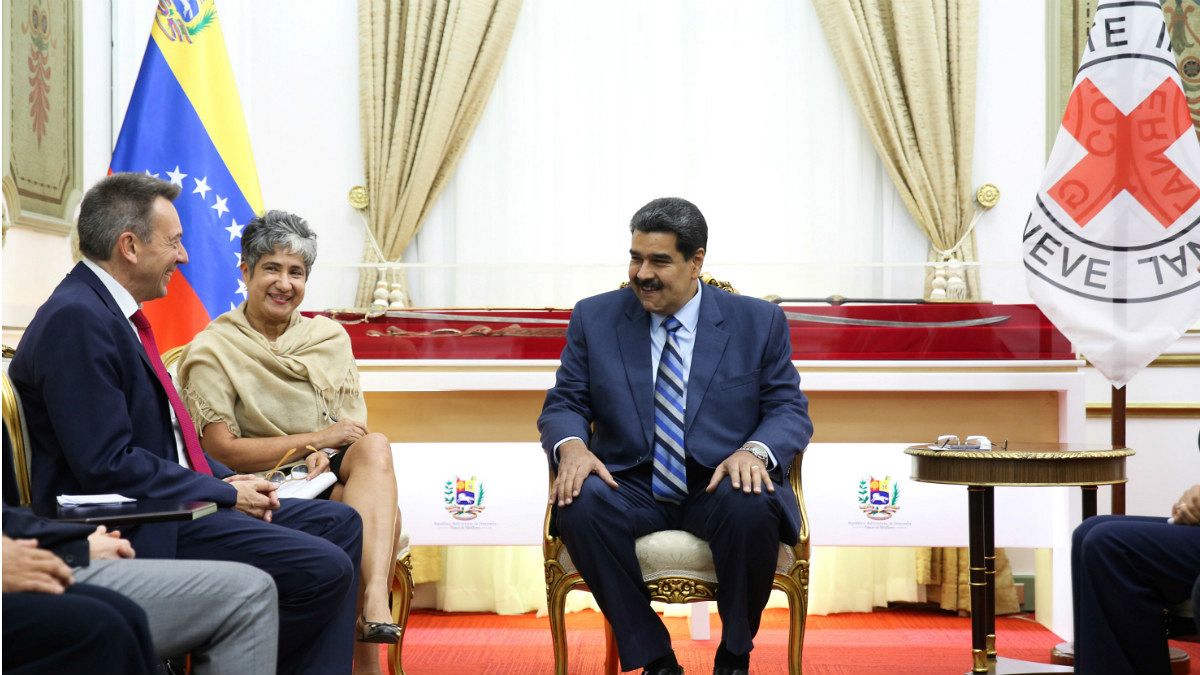 دیدار نیکلاس مادورو رئیس جمهور ونزوئلا با رئیس سازمان صلیب سرخ