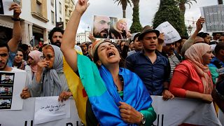 محتجون مؤيدون للحراك الشعبي في المغرب