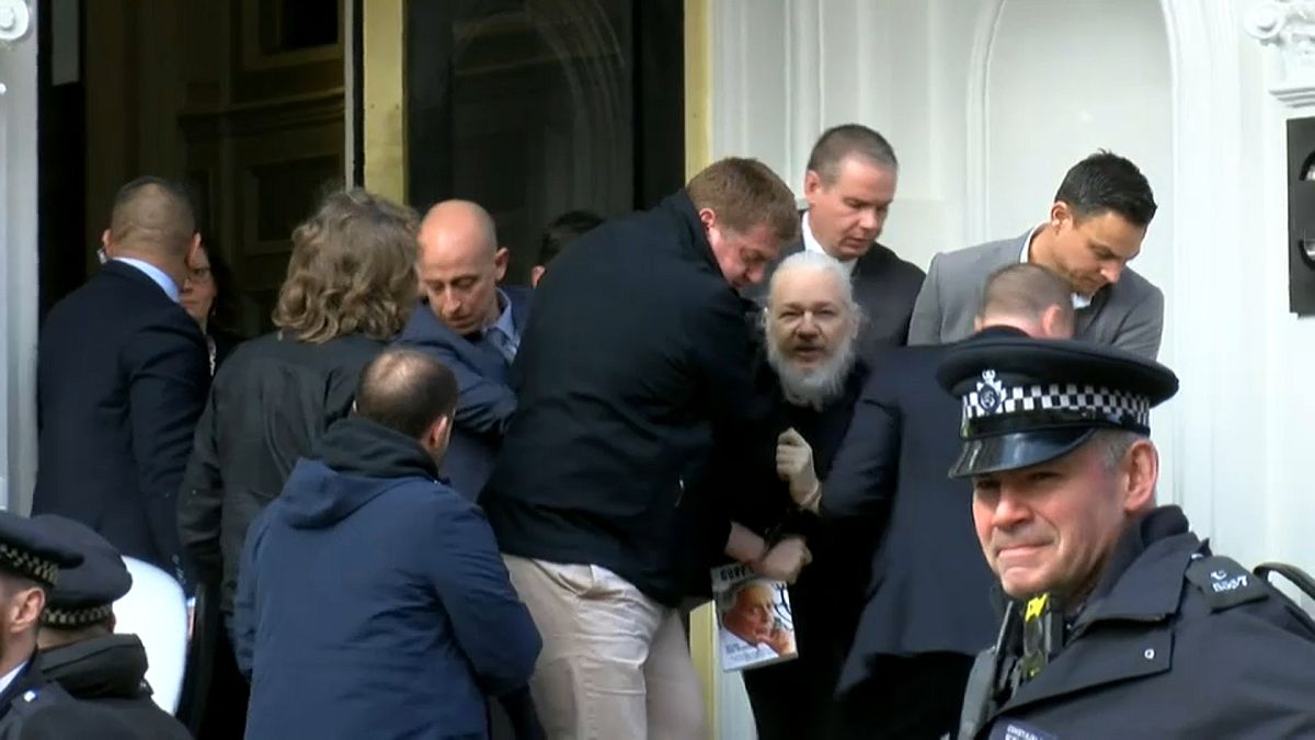 Julian Assange is dragged out of the Ecuadorian embassy