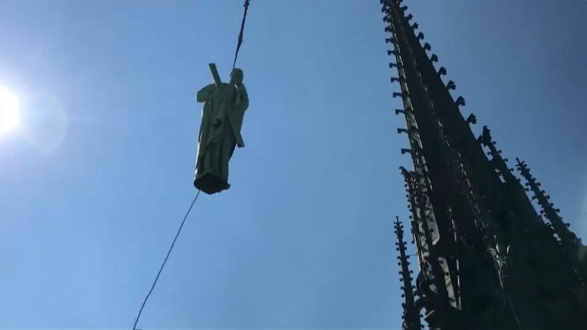 The statues had not left the roof of Notre Dame in 100 years