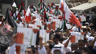 مسيرة احتجاجية ببلدة الدراز في البحرين عام 2014 تنديدا بحرب إسرائيل على غزة