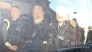 Julian Assange taken away to Belmarsh prison in London