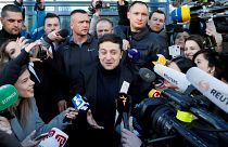 Wolodymyr Selenskyj vor Journalisten