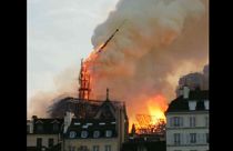 Watch: Moment Notre Dame Cathedral's spire comes crashing down amid fire