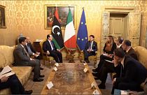 Italian PM Giuseppe Conti hosts a meeting with Libyan Deputy PM Ahmed Maiti