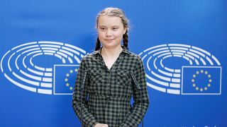 Greta Thunberg klímaaktivista az Európai Parlamentben