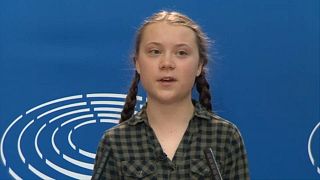Greta Thunberg en el Parlamento Europeo