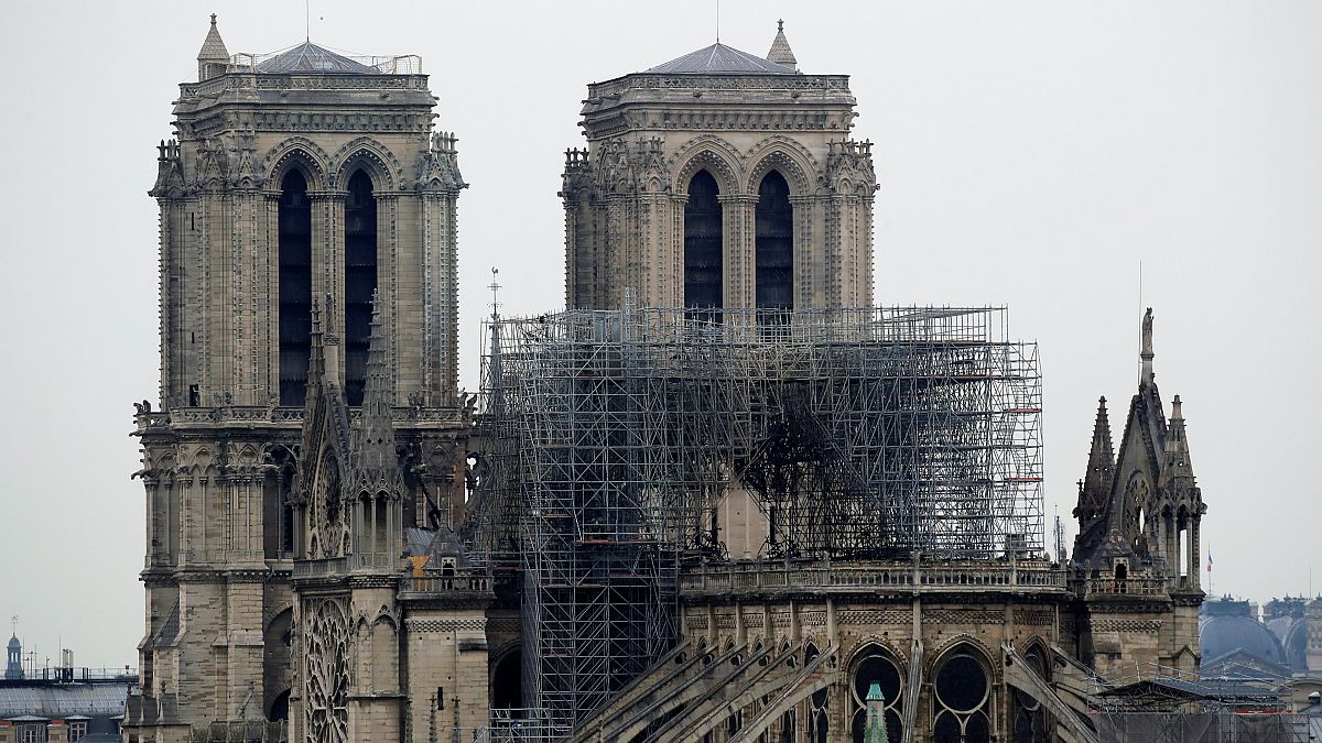 Parts of Notre Dame cathedral collapsed after a huge blaze broke out