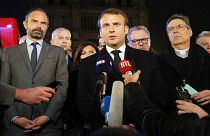 ماكرون يعلّق حملته في انتخابات البرلمان الأوروبي بعد حريق نوتردام