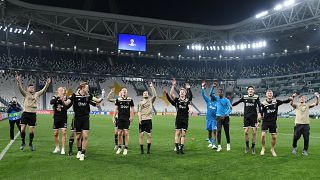 Les joueurs de l'Ajax célébrant leur victoire contre la Juventus 16/04/2019