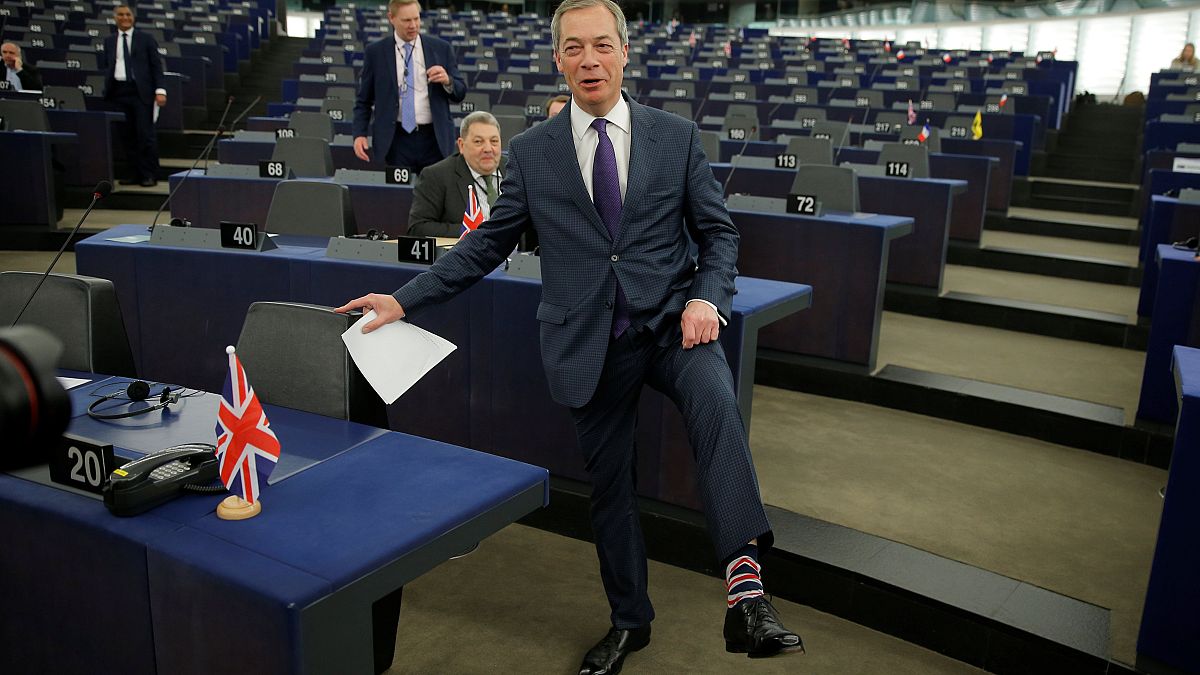 Brexit campaigner and Member of the European Parliament Nigel Farage arrive
