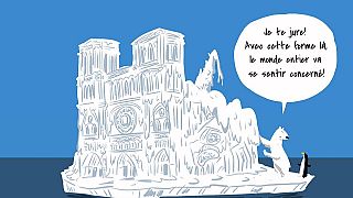 Viral climate cartoon uses satire to question Notre Dame donations | #TheCube
