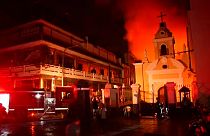 Крупный пожар на складе под Лимой