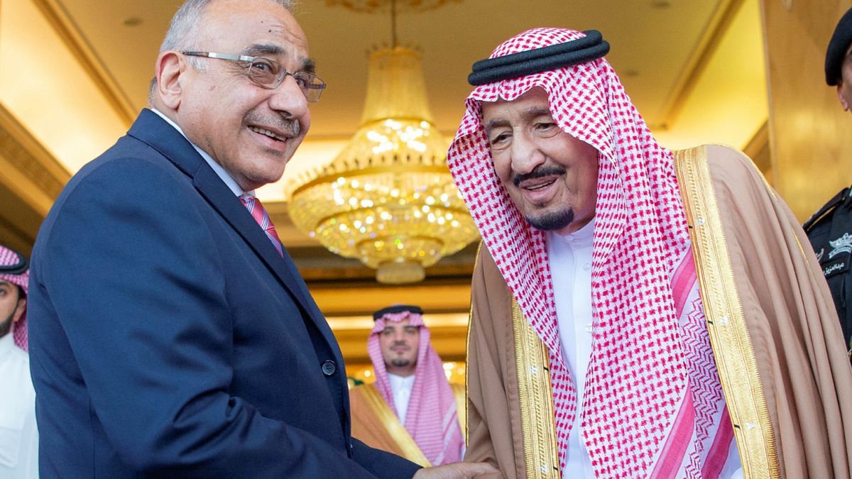 الملك سلمان بن عبد العزيز ورئيس وزراء العراق عادل عبدالمهدي في الرياض