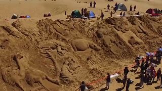 ویدئو؛ کشتی ماسه‌ای نوح در بولیوی