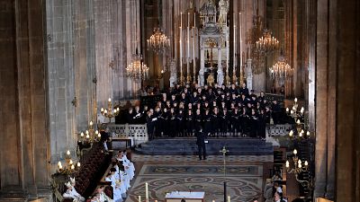 The choir during Easter Sunday Mass at Saint-Eustache.