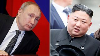 Vladimir Putin and Kim Jong Un 