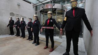 Extinction Rebellion Activists in front of the London Stock Exchange