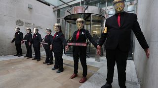 Extinction Rebellion Activists in front of the London Stock Exchange 