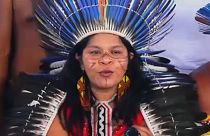 Acampada de indígenas en Brasilia para protestar contra Bolsonaro