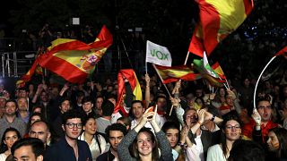 Сторонники испанской Соцпартии празднуют (относительную) победу на выборах