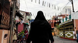 A Muslim woman wearing a hijab in Colombo, Sri Lanka, April 29, 2019.