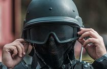 Student assembles Kalashnikov during a military game near Donetsk, Ukraine