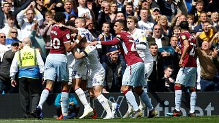 The controversial Leeds goal sparked clashes on the pitch.