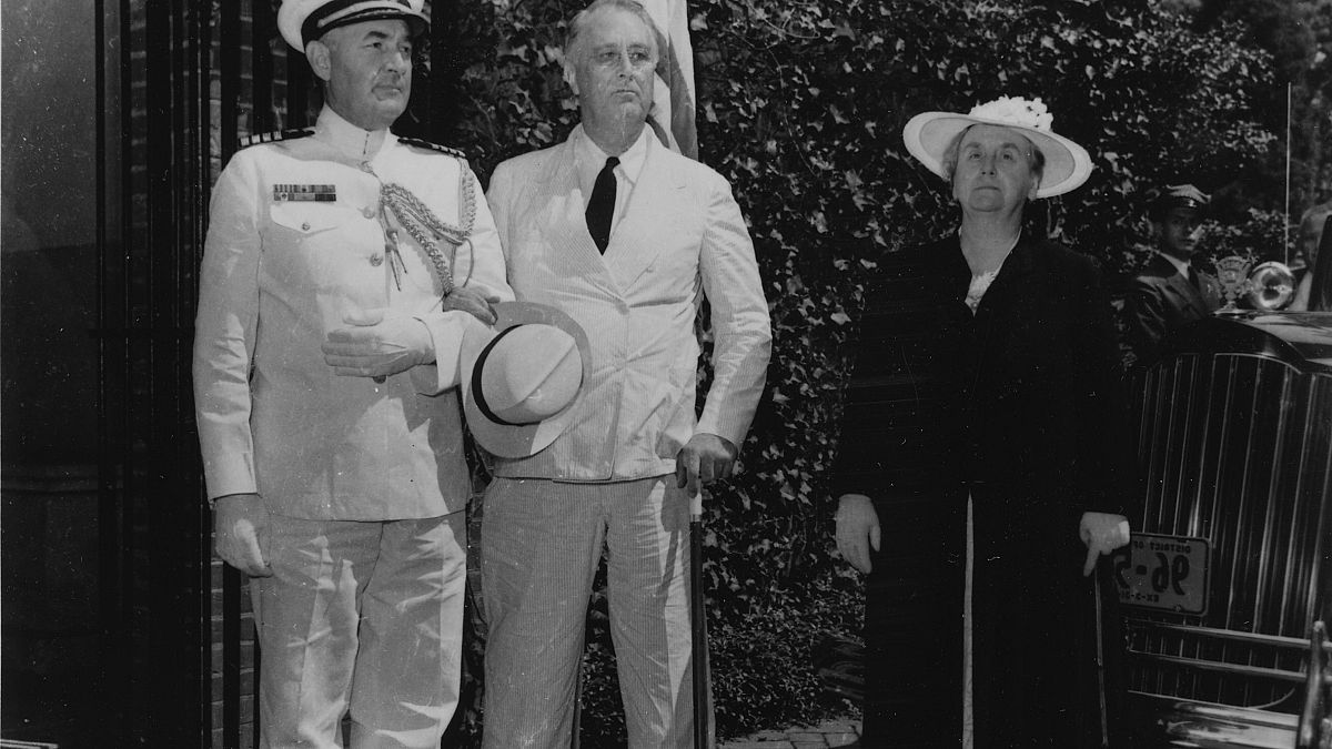 US President Franklin D. Roosevelt and Dutch queen Wilhelmina in 1942