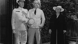 US President Franklin D. Roosevelt and Dutch queen Wilhelmina in 1942