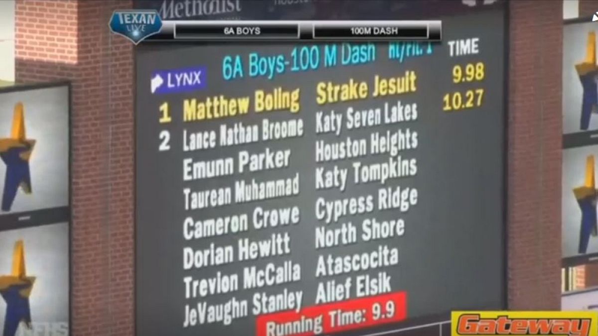 Un joven de 18 años bate una marca récord en los 100 metros de su instituto