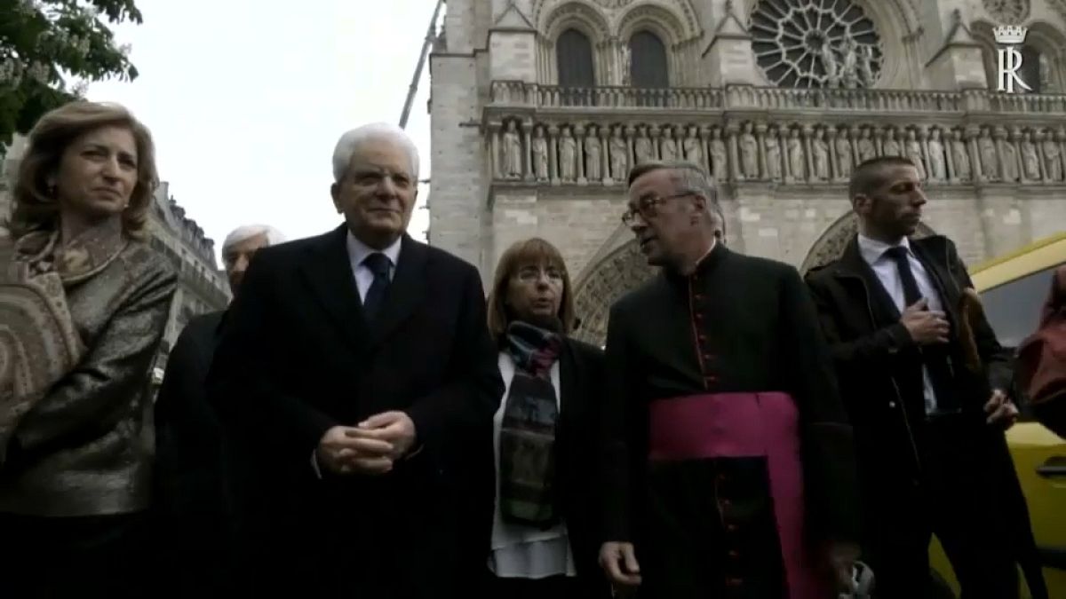 Italiens Präsident besucht Notre-Dame